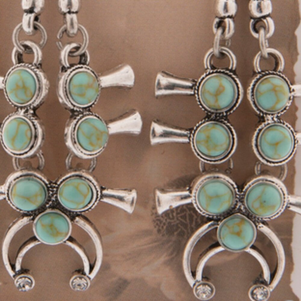 Turquoise Squash Blossom Pendants